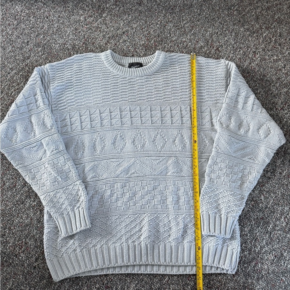 Vintage Cotton Cable Knit Coastal Grandma Cottagecore Crew Neck Sweter L
